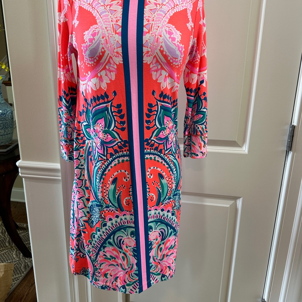 Lilly Pulitzer Tangerine Dream Orange Sophie UPF 50+ Boat Neck Dress Size S NEW